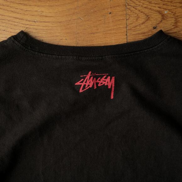 Stüssy Girls Graphic Print Crewneck Tee in Black Streetwear Casual Y2K Summer - Picture 6 of 6